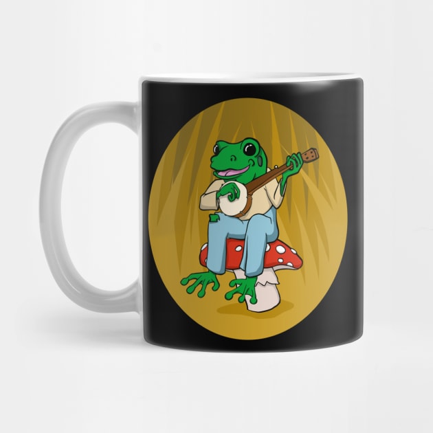 Frog Playing Banjo Cottagecore by Huhnerdieb Apparel